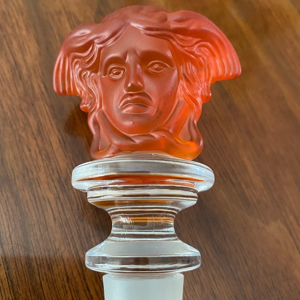 Orange Versace Lead Crystal Decanter Wine Stopper Topper